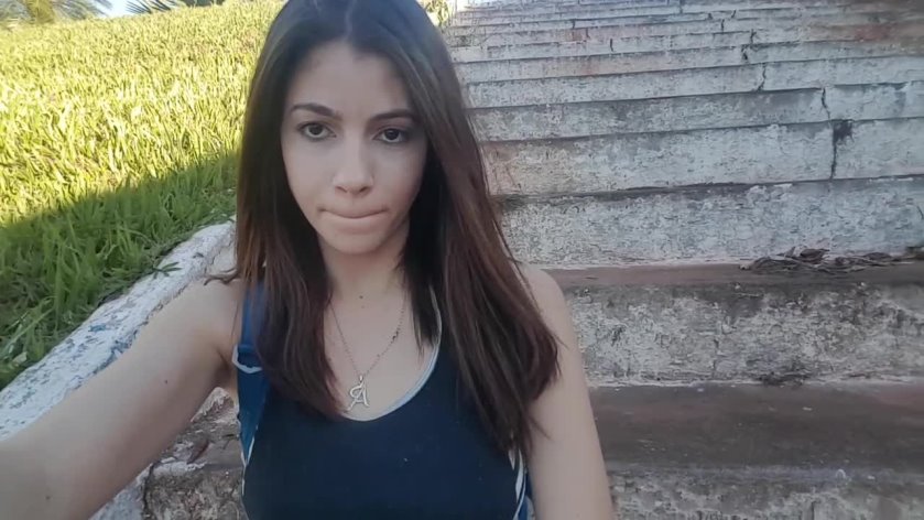 Teen Masturbates In Public Stairs